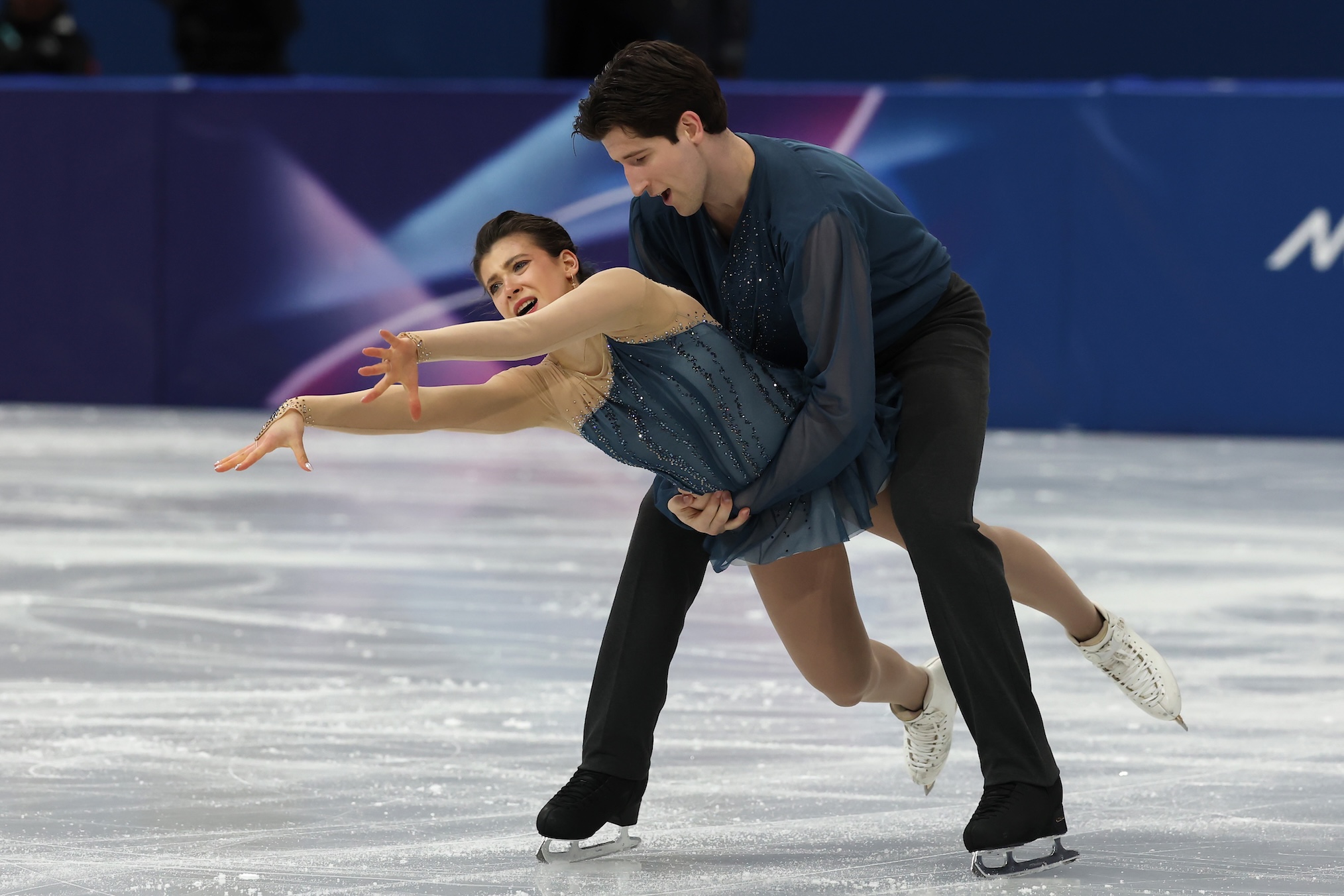 Anastasiia Golubeva and partner Hektor Giotopoulos Moore of Team Australia compete in Pair Skating - Short Program on day nine of the Milano Cortina 2026 Winter Olympic games at Milano Ice Skating Arena on February 15, 2026 in Milan, Italy.