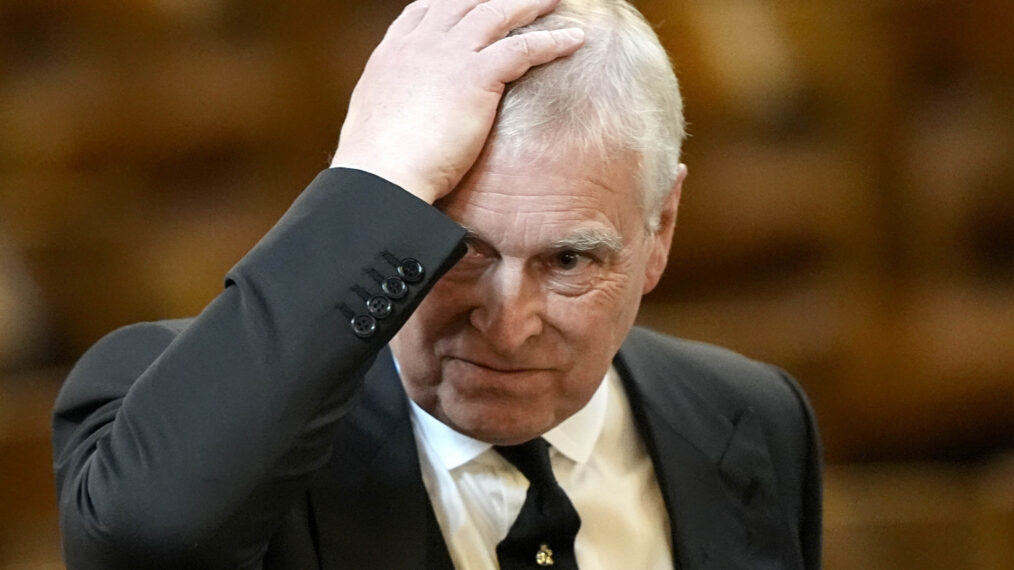 Andrew Mountbatten-Windsor arrives for the Requiem Mass service for the Duchess of Kent, at Westminster Cathedral on September 16, 2025, in London, England