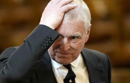 Andrew Mountbatten-Windsor arrives for the Requiem Mass service for the Duchess of Kent, at Westminster Cathedral on September 16, 2025, in London, England