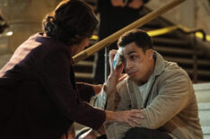 Gloria Reuben as Mae Silver and Marcus Scribner as Jonah Silver in 'Boston Blue' Season 1 Episode 10