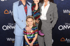Writer/producer/recording artist of the end-credit song 'Carried Me With You', Brandi Carlile, Evangeline Ruth Carlile, Elijah Carlile, and Catherine Shepherd attend the world premiere of Disney and Pixar's ONWARD