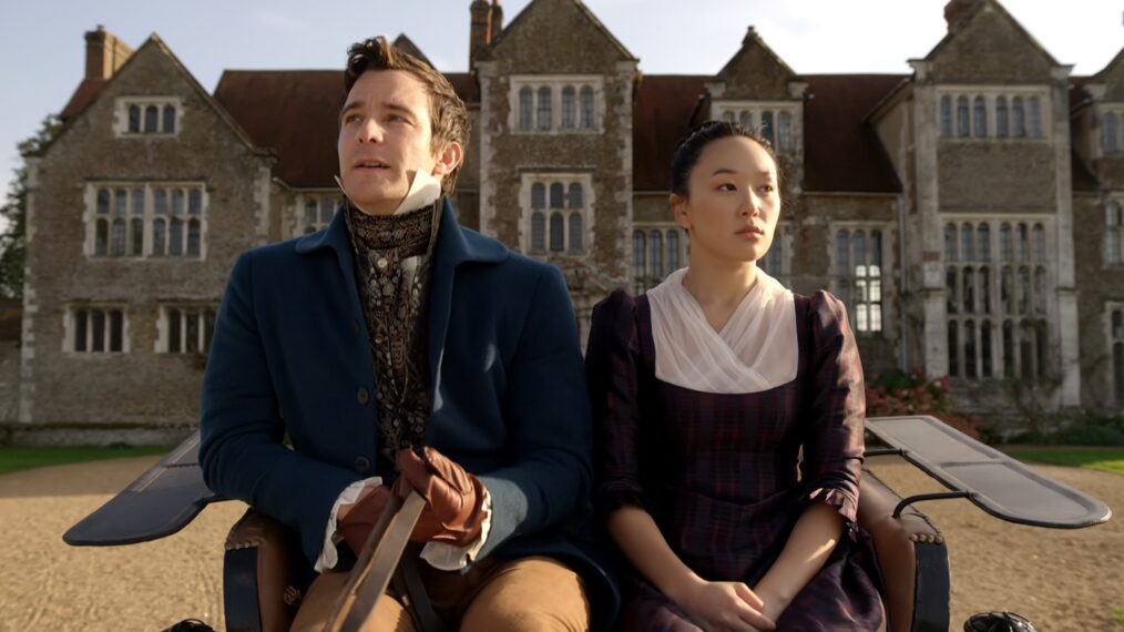 Luke Thompson and Yerin Ha in 'Bridgerton' Season 4