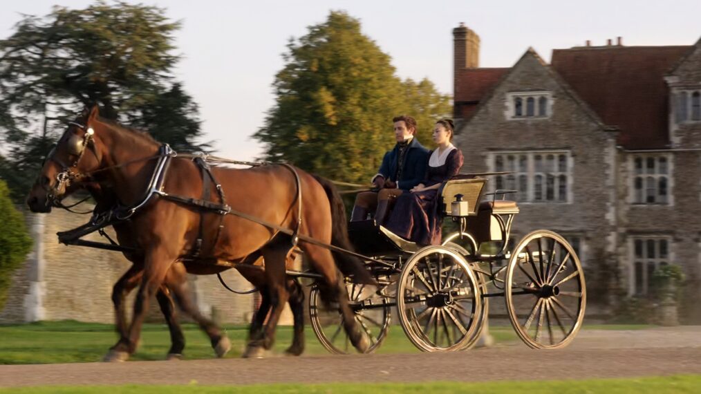 Luke Thompson and Yerin Ha in 'Bridgerton' Season 4