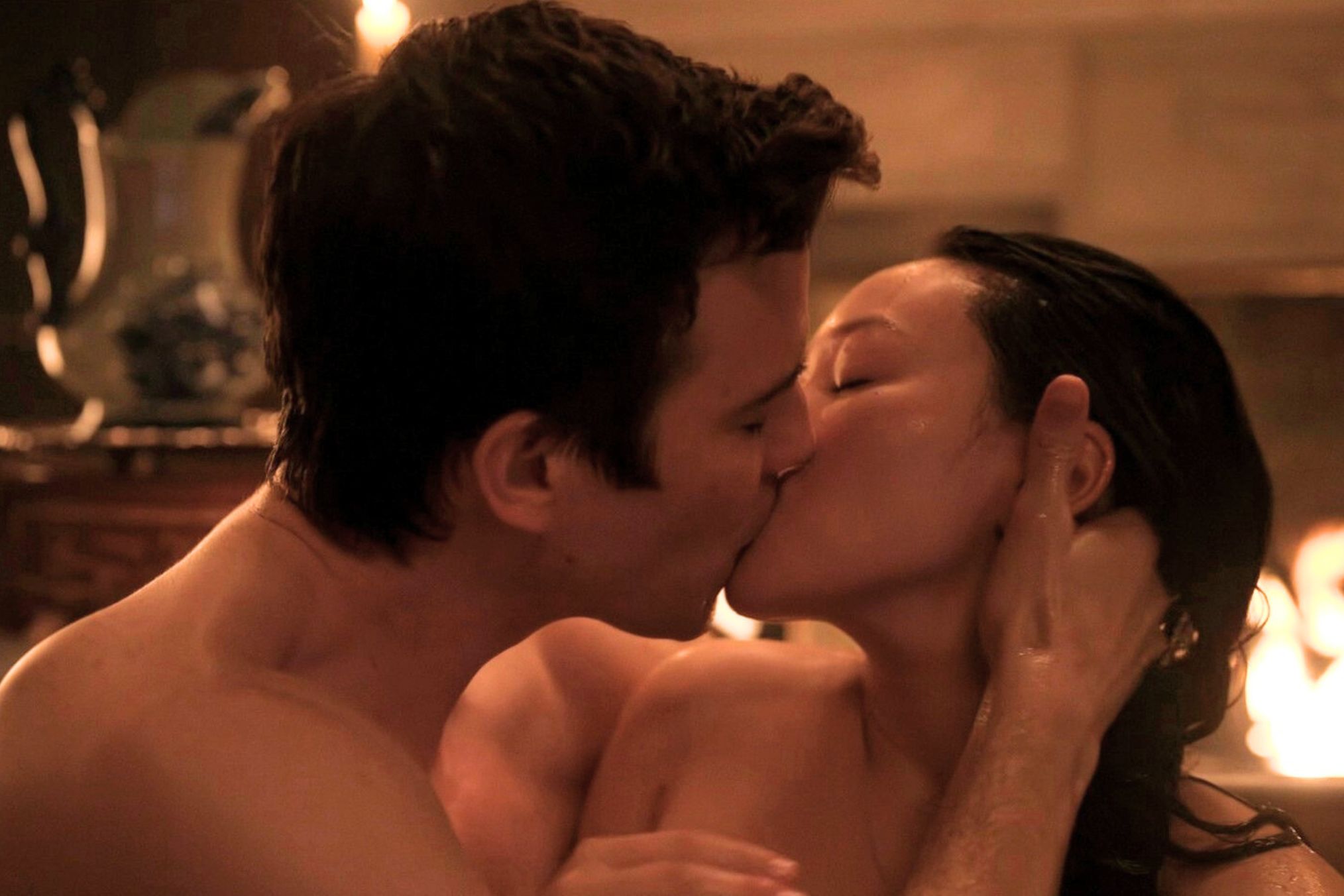 Luke Thompson and Yerin Ha in 'Bridgerton' Season 4