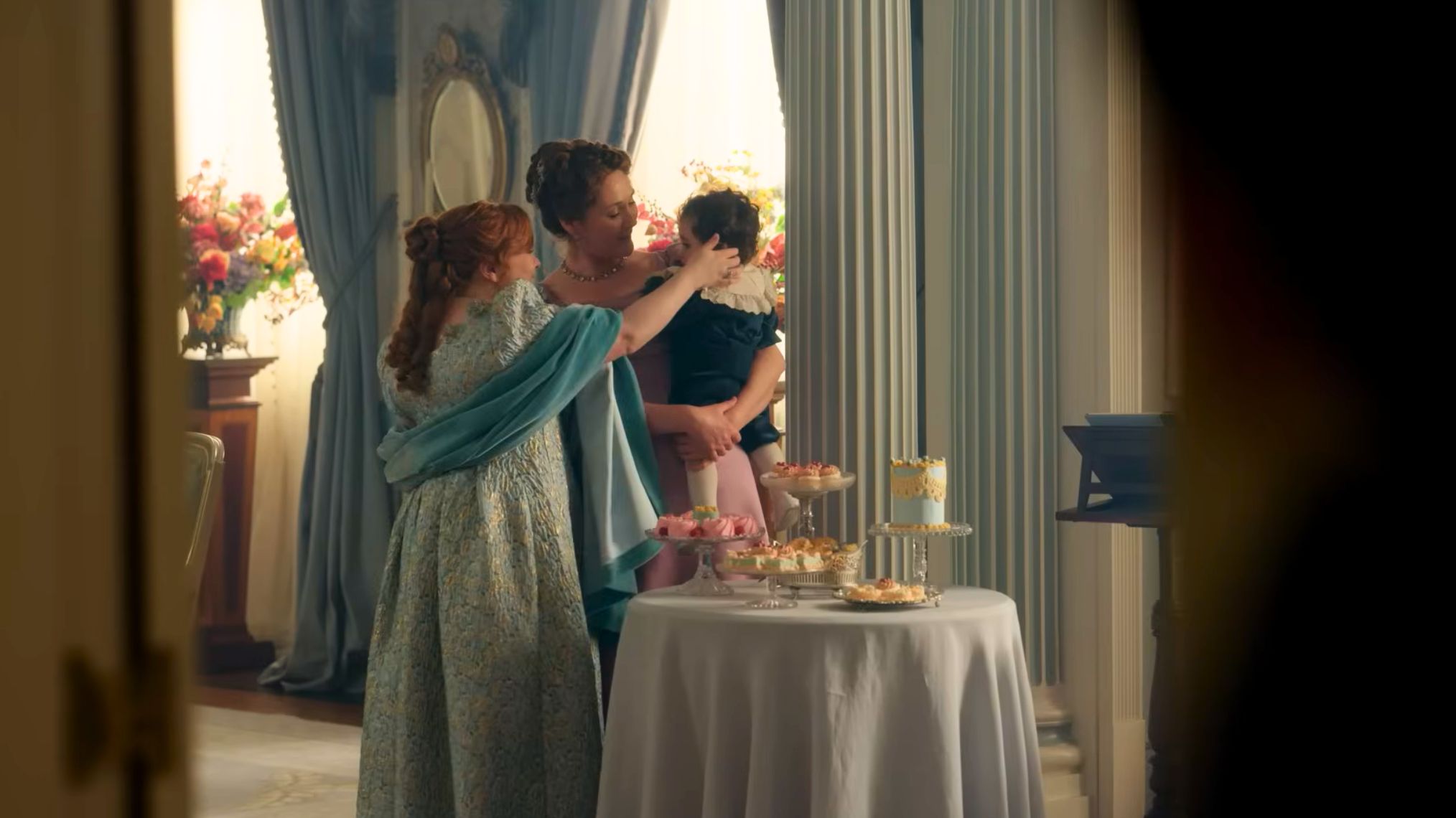 Nicola Coughlan and Ruth Gemmell in 'Bridgerton' Season 4