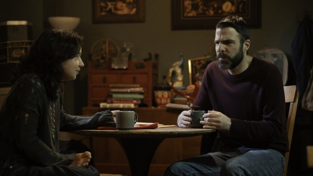 Sarah Steele as Sofia, Zachary Quinto as Dr. Oliver Wolf — 'Brilliant Minds' Season 2 Episode 12 'The Rider'