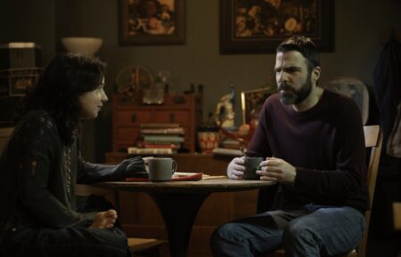 Sarah Steele as Sofia, Zachary Quinto as Dr. Oliver Wolf — 'Brilliant Minds' Season 2 Episode 12 