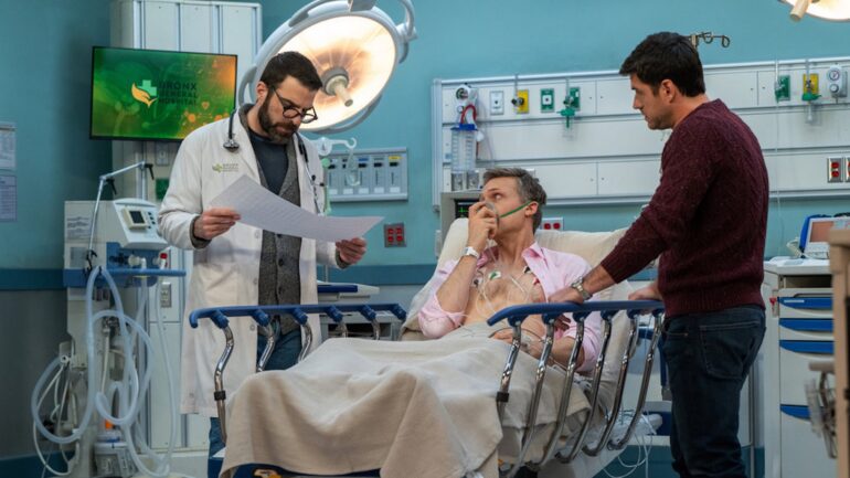 Zachary Quinto as Dr. Oliver Wolf, Teddy Sears as Dr. Josh Nichols, Marco Pigossi as Dr. Beau Pedrosa — 'Brilliant Minds' Season 2 Episode 14 "The Invisible Man"