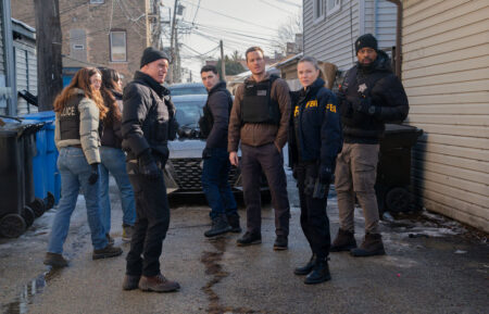 Jason Beghe as Hank Voight, Benjamin Levy Aguilar as Dante Torres, Jesse Lee Soffer as Jay Halstead, Tracy Spiridakos as Hailey Upton, LaRoyce Hawkins as Officer Kevin Atwater — One Chicago Crossover 2026, 'Chicago P.D.' "Reckoning, Part 3"