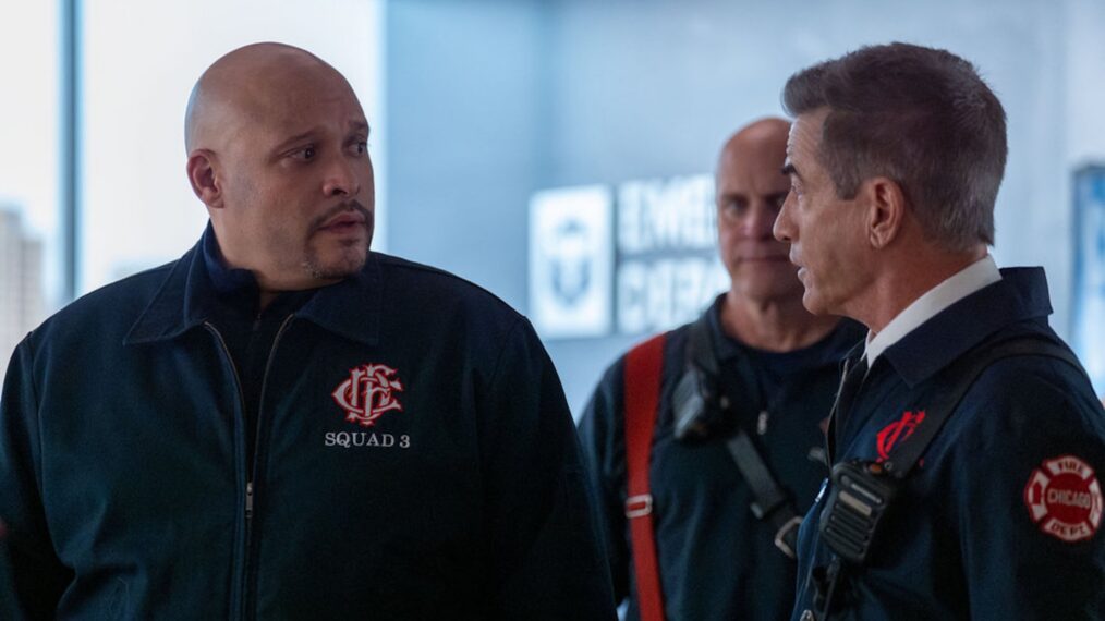 Joe Miñoso as Joe Cruz, Dermot Mulroney as Dom Pascal — 'Chicago Fire' Season 14 Episode 12 'Coming in Hot'