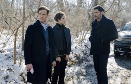 Nick Gehlfuss as Special Agent Bill Goodman, Melinda Michael as Mona Azar, and Tom Ellis as CIA Case Officer Colin Glass — 'CIA' Season 1 Episode 2 