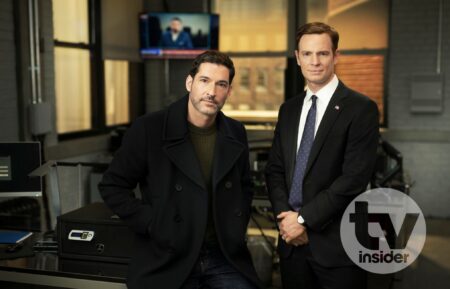 Tom Ellis as CIA Case Officer Colin Glass and Nick Gehlfuss as Special Agent Bill Goodman — 'CIA'