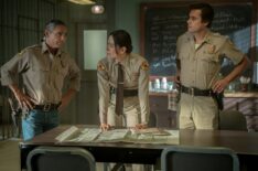 Zahn McClarnon, Jessica Matten, and Kiowa Gordon in 'Dark Winds' Season 4