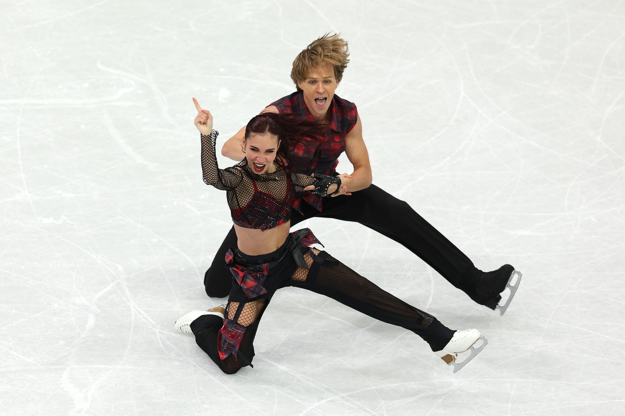 Diana Davis and partner Gleb Smolkin of Team Georgia compete in Ice Dance - Rhythm Dance Qualification on day three of the Milano Cortina 2026 Winter Olympic games at Milano Ice Skating Arena on February 09, 2026 in Milan, Italy.