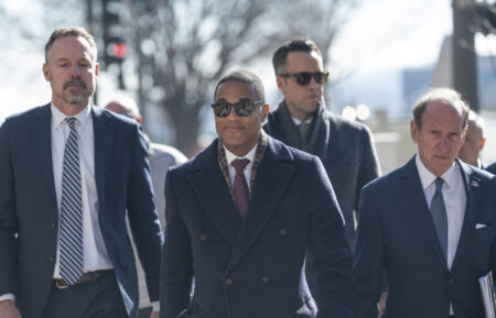 Journalist Don Lemon arrives with his legal team for an arraignment hearing at the Warren E. Burger Federal Building and U.S. Courthouse on February 13, 2026 in St. Paul, Minnesota.