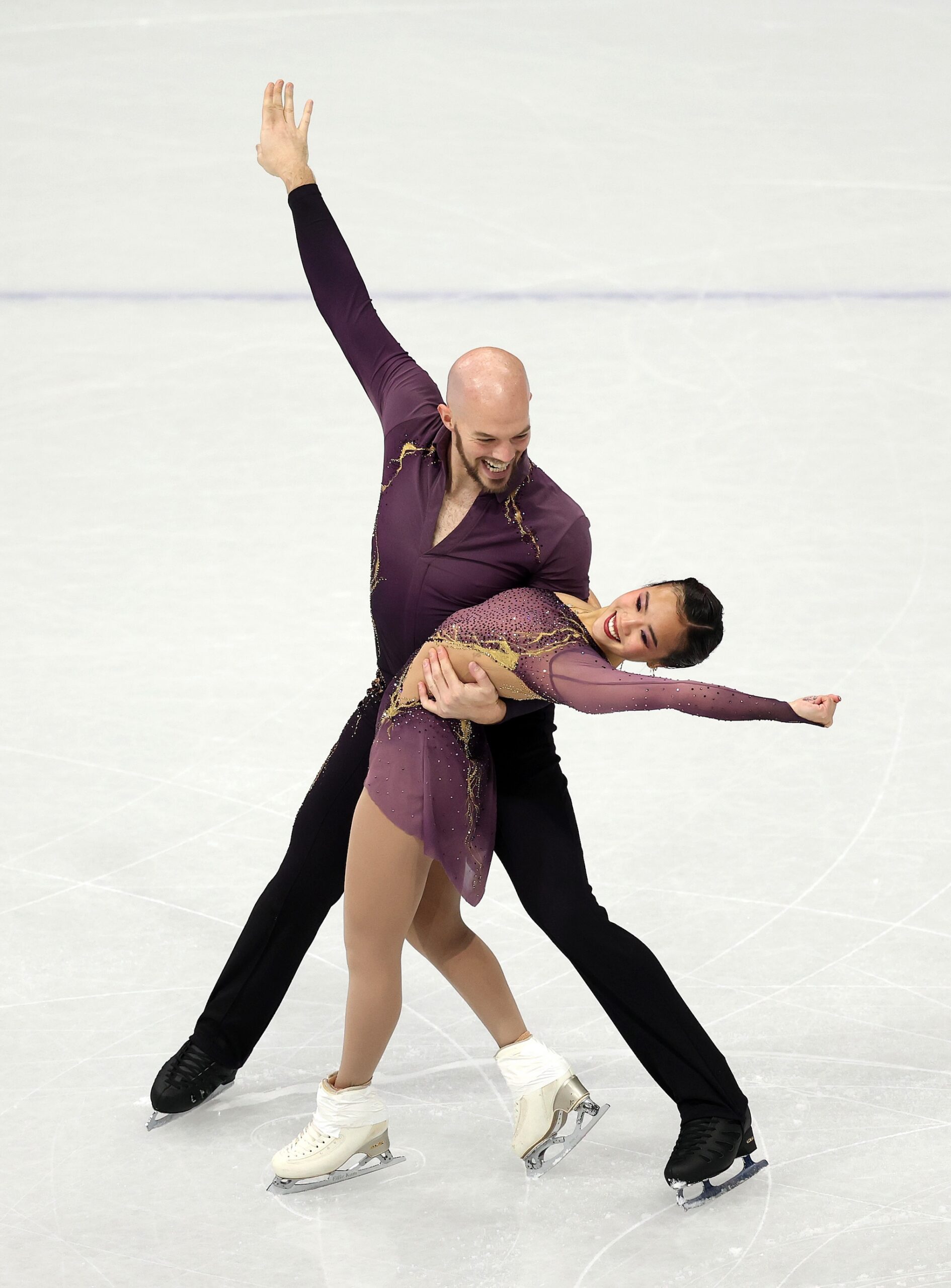 Ellie Kam and partner Danny O'Shea of Team United States compete in Pair Skating - Short Program on day nine of the Milano Cortina 2026 Winter Olympic games at Milano Ice Skating Arena on February 15, 2026 in Milan, Italy.