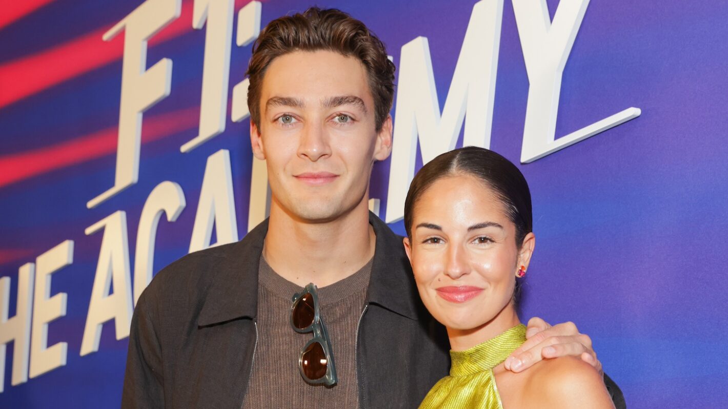 F1 driver for the Mercedes AMG Petronas F1 Team, George Russell and influencer Carmen Mundt attend the F1 Academy x American Express Screening of F1: The Academy