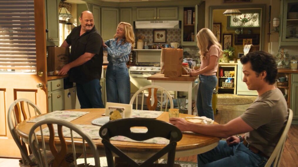 Will Sasso, Rachel Bay Jones, Emily Osment, and Montana Jordan in 'Georgie & Mandy's First Marriage' Season 2