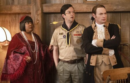 Danielle Pinnock, Richie Moriarty, and Brandon Scott Jones in 'Ghosts' Season 5