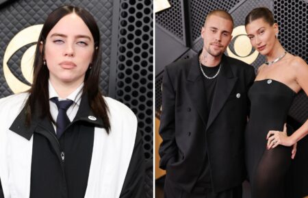 Billie Eilish and Hailey and Justin Bieber at Grammys