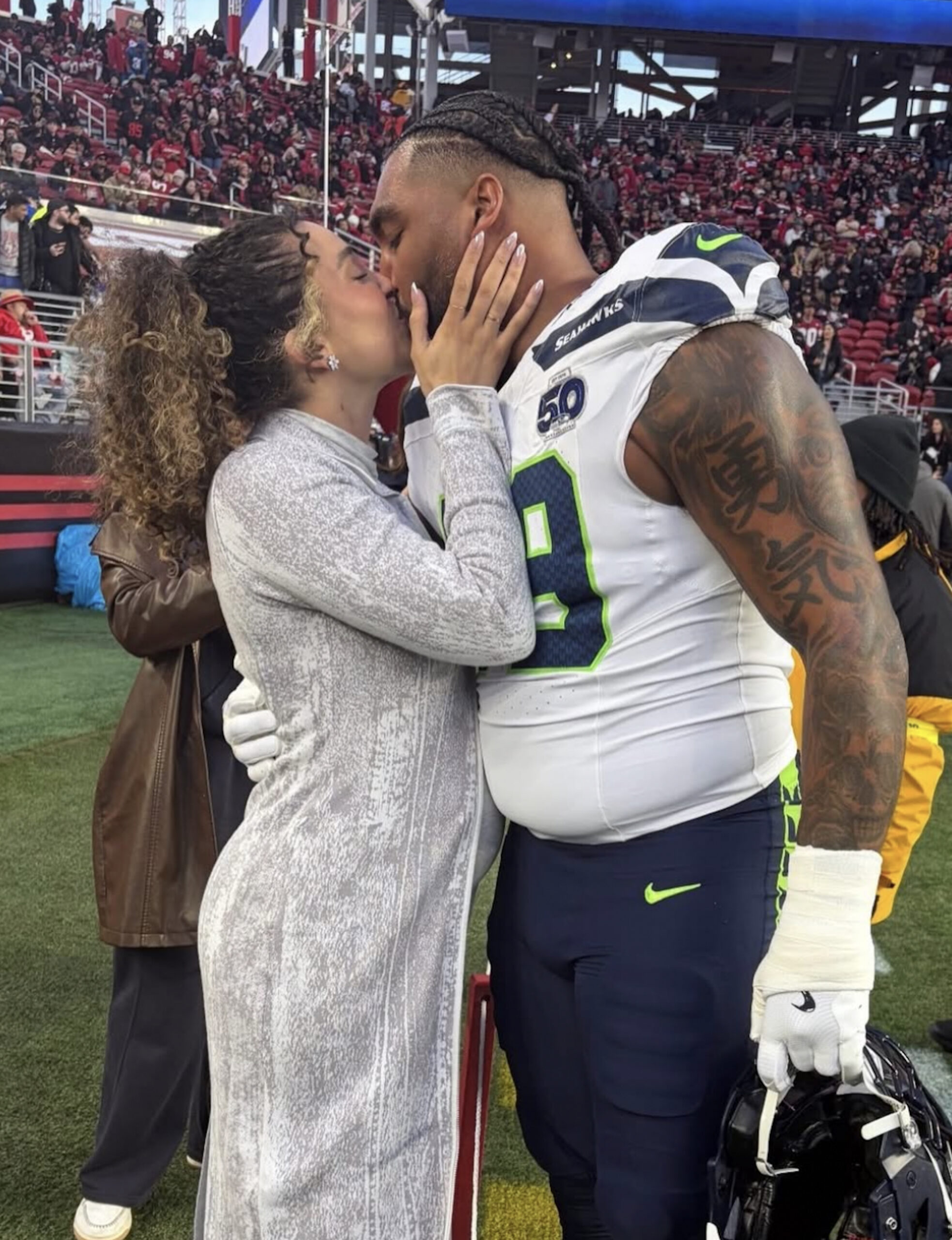 Hailey and Leonard Williams of the Seattle Seahawks