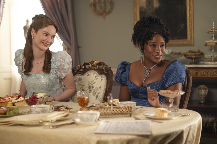 Hannah Dodd as Francesca Bridgerton, Masali Baduza as Michaela in 'Bridgerton' Season 4