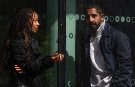 Myha'la as Harper and Sagar Radia as Rishi in 'Industry' Season 4 Episode 4