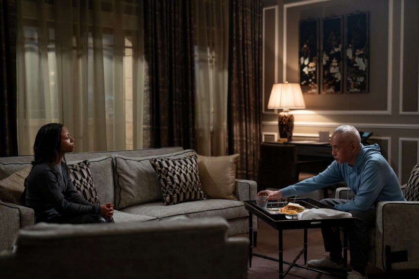 Myha'la as Harper Stern and Ken Leung as Eric Tao in 'Industry' Season 4 Episode 5