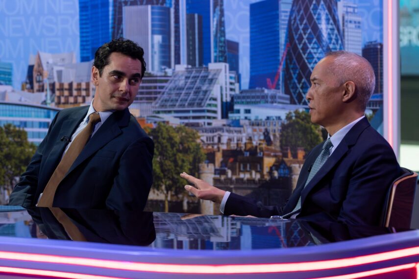 Max Minghella as Whitney and Ken Leung as Eric in 'Industry' Season 4 Episode 6