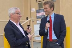 'Jeopardy!' contestant Sam Buttrey (left), interviewing Drew Goins, 2026 JIT player (right)