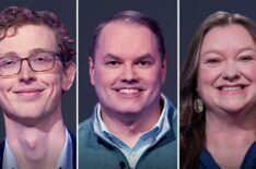 'Jeopardy!' Invitational Tournament semifinalist contestants (from left) Drew Basile, Roger Craig, and Jen Giles, on February 13, 2026