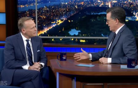 John Dickerson and Stephen Colbert