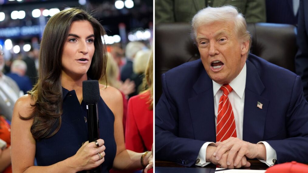 Kaitlan Collins and Donald Trump
