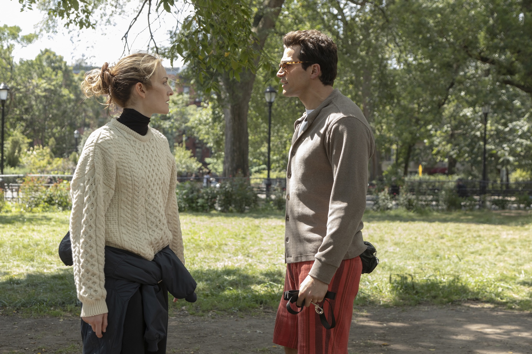 Sarah Pidgeon as Carolyn Bessette, Paul Anthony Kennedy as John F. Kennedy Jr. in 'Love Story'