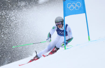 Lucas Pinheiro Braathen of Team Brazil competes during the Men's Giant Slalom Run 2 at the Milano Cortina 2026 Winter Olympics at Stelvio Alpine Skiing Centre on February 14, 2026, in Bormio, Italy.