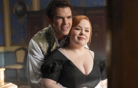 Luke Newton as Colin Bridgerton, Nicola Coughlan as Penelope Bridgerton in 'Bridgerton' Season 4