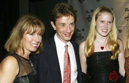 Martin Short, his wife Nancy (L), and daughter Katherine pose with actress Goldie Hawn (L) at the after-party for 