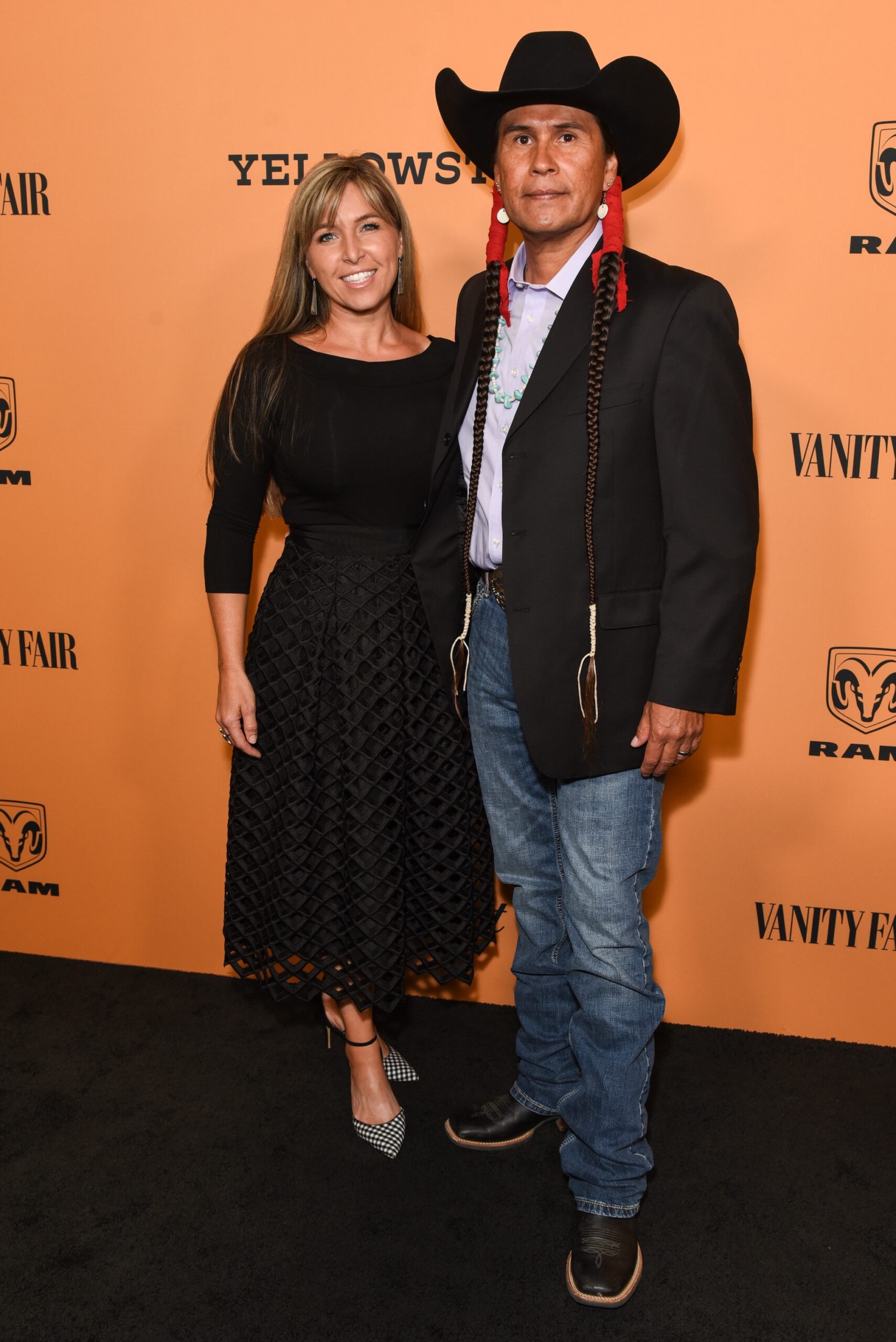 Sara Ann Haney-Brings Plenty and Moses Brings Plenty attend the premiere of Paramount Pictures' 