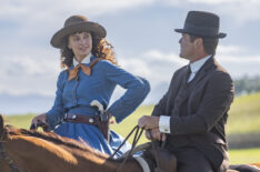 Amber Marshall as Annie Oakley and Yannick Bisson as Detective William Murdoch in 'Murdoch Mysteries' Season 19 Episode 10