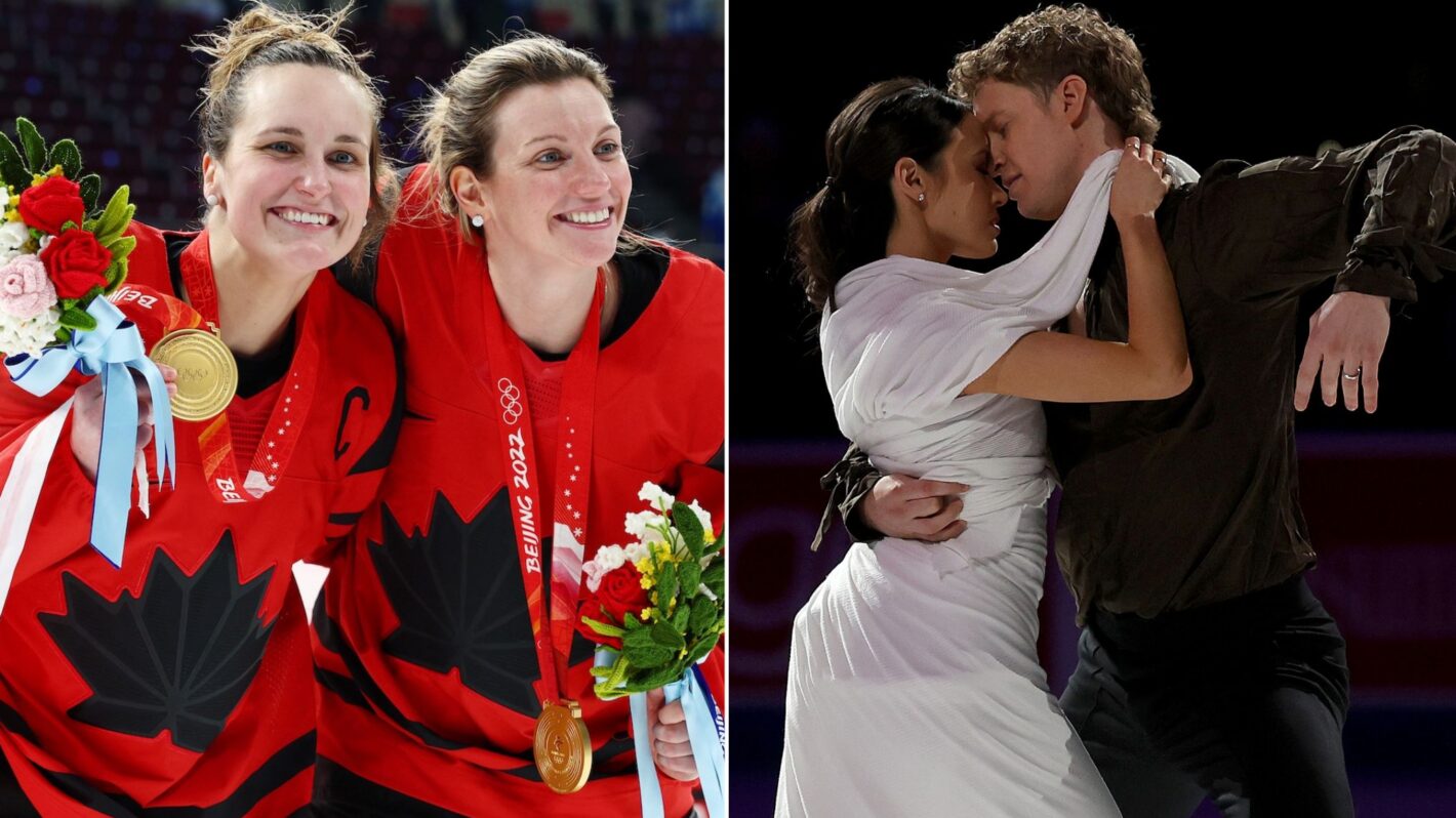 Marie-Philip Poulin and Laura Stacey, Madison Chock and Evan Bates
