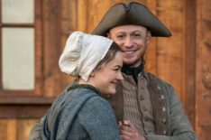 Izzy Meikle-Small and John Bell behind the scenes of 'Outlander' Season 8