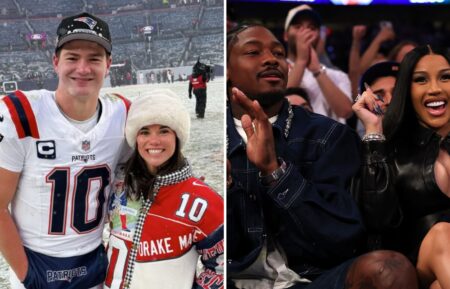 Drake Maye and Ann Michael Maye / Stefon Diggs and Cardi B