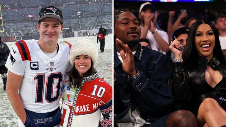 Drake Maye and Ann Michael Maye / Stefon Diggs and Cardi B