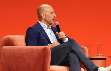 Peter Attia and Kate Lowenstein speak onstage during The New York Times Well Festival 2025 at Duggal Greenhouse