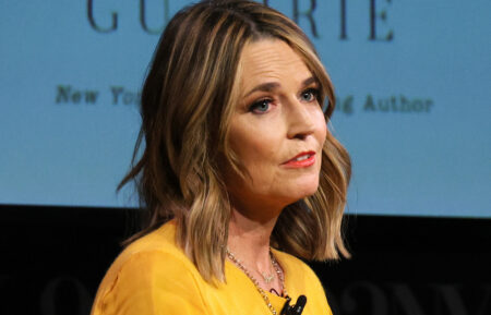 Savannah Guthrie speaks onstage during Savannah Guthrie in Conversation with Hoda Kotb: Reflections on Faith at 92NY on February 22, 2024, in New York City