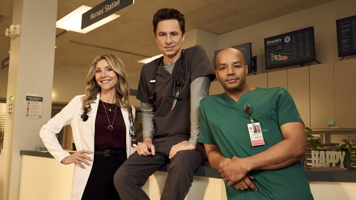 Sarah Chalke as Elliot Reid, Zach Braff as John 