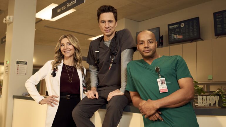 Sarah Chalke as Elliot Reid, Zach Braff as John 