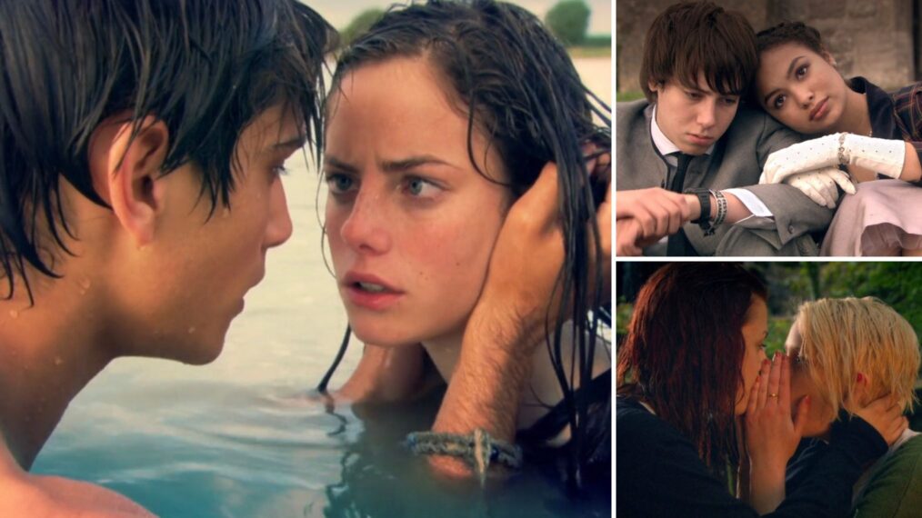 Luke Pasqualino and Kaya Scodelario, Alexander Arnold and Jessica Sula as Rich and Grace, Kathryn Prescott and Lily Loveless as Emily and Naomi in 'Skins'