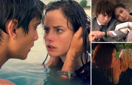Luke Pasqualino and Kaya Scodelario, Alexander Arnold and Jessica Sula as Rich and Grace, Kathryn Prescott and Lily Loveless as Emily and Naomi in 'Skins'