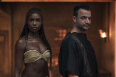 Tenika Davis as Achillia, Nick E. Tarabay as Ashur in the 'Spartacus: House of Ashur' Season 1 finale